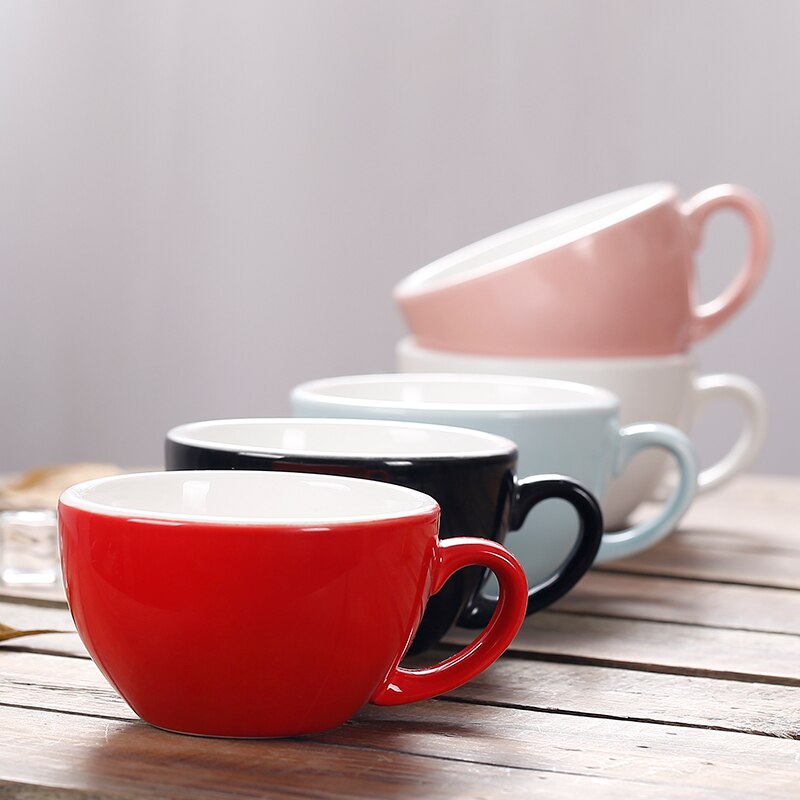 150ml dicken körper keramik kaffee tasse und untertasse für flache weiß