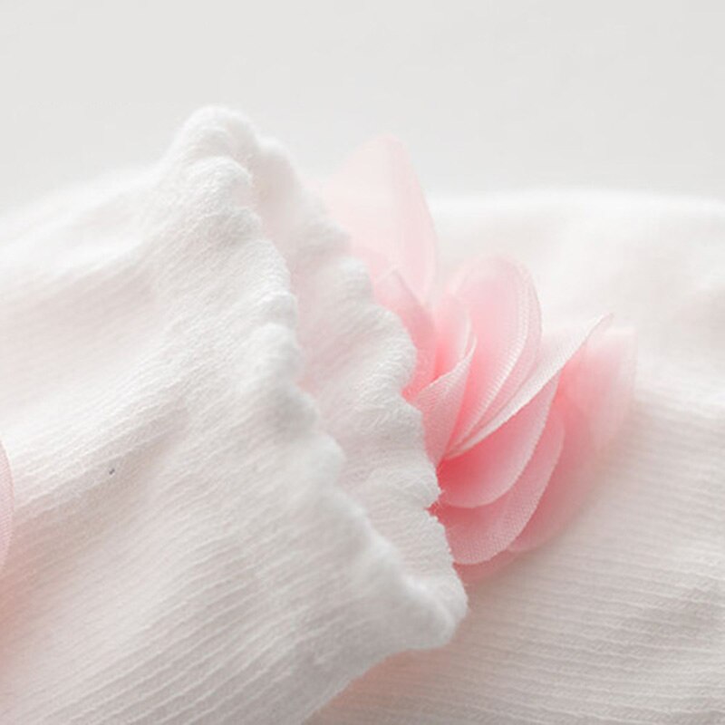 Lieflijk babymeisje 3d bloemen sokken baby peuter prinses puur katoenen sokken bloemblaadjes bloem bebé lente zomer enkelsokken antislip