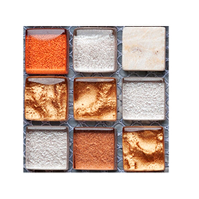 10PCS Wall Sticker Kitchen Backsplash Self-adhesive 3D PVC Mosaic Tile Waterproof DIY Wallpaper Modern Home Decoration: MSC047