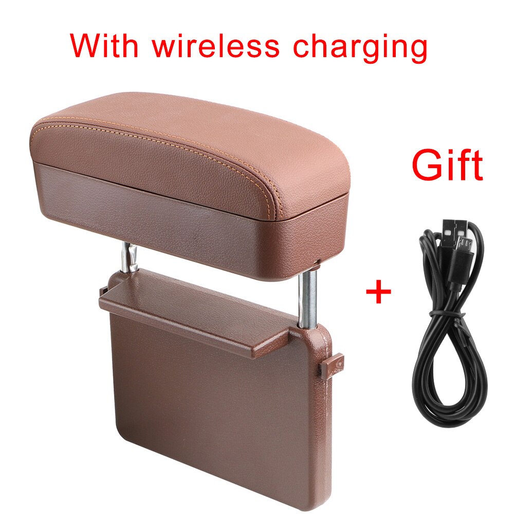 Support universel réglable de coude de repos de bras de Console centrale de voiture de boîte d'accoudoir de voiture d'organisateur d'écart de siège automatique: Brown
