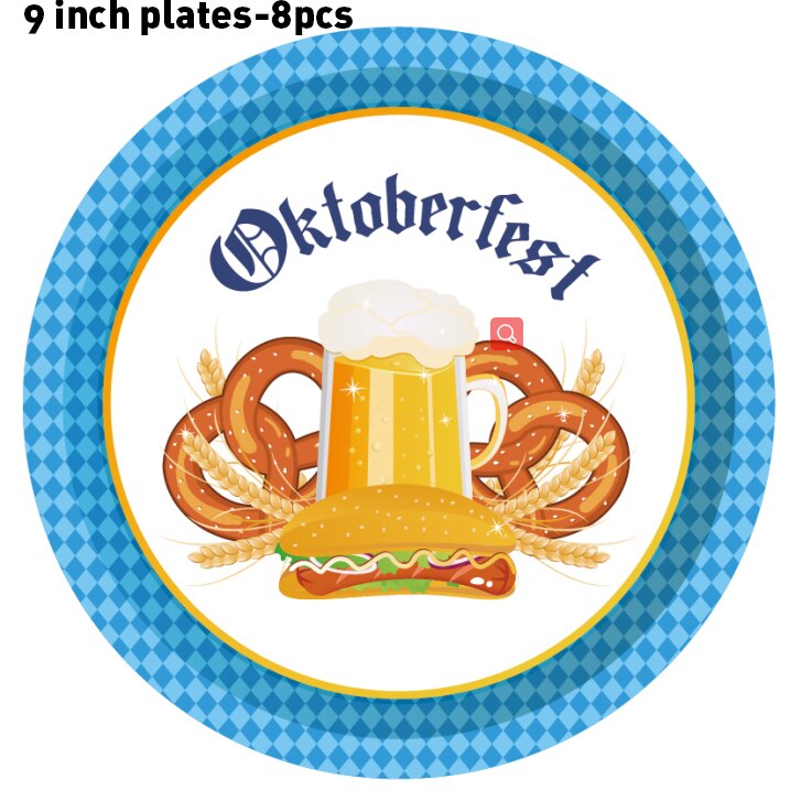 Germany Oktoberfest Carnival Festival Theme HAPPY BIRTHDAY Party Phototaking Photobooth Props Happy Beer Wine Party Decorations: MM116-9inch-8pcs