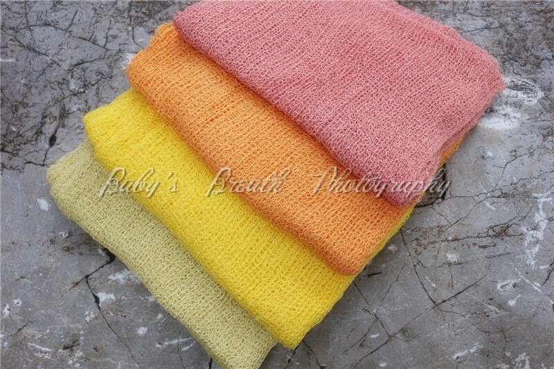 4 unidades por lote envolturas de punto elástico de rayón envolturas de Nubble envolturas de rayón accesorios para fotos de bebé