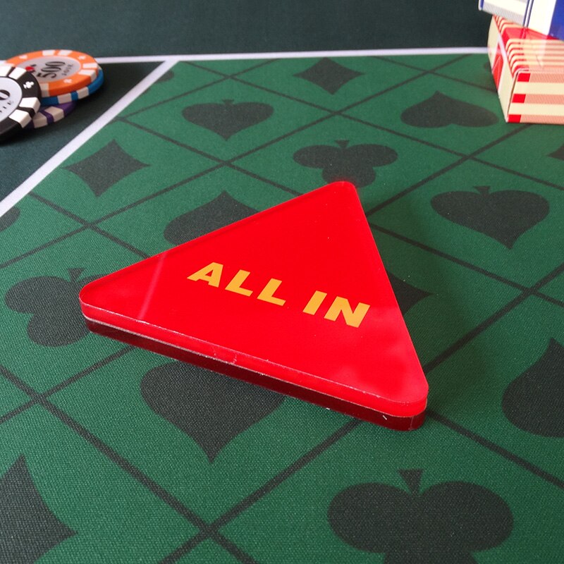 Accesorios de juego ALL IN Button acrílico Poker Card Guard Texas Hold'em: Borgoña