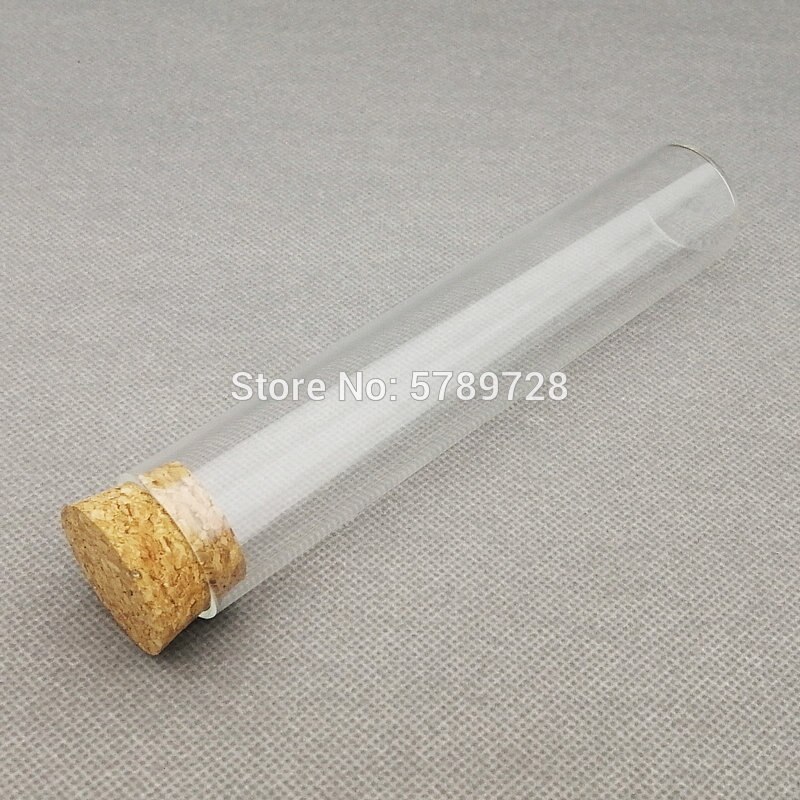 Tubo de ensaio de vidro com fundo plano de 30x150mm, 12 tamanhos, tubo com rolha, para experimento de laboratório escolar