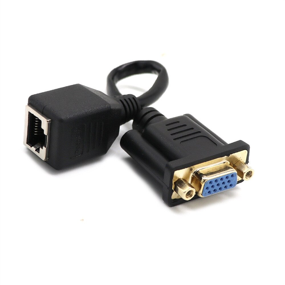 VGA To RJ45 Adapter VGA Extender Female To Lan Cat5 Cat5e RJ45 Ethernet Female Adapter Connects VGA Female to RJ45 male 20#22