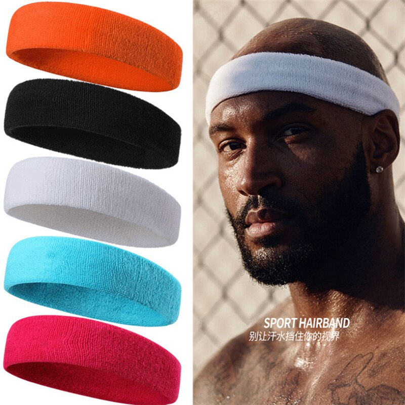 Katoen Elastische Zweetband Basketbal Sport Hoofdband Vrouwen Mannen Gym Fitness Zweet Haarband Volleybal Tennis Running