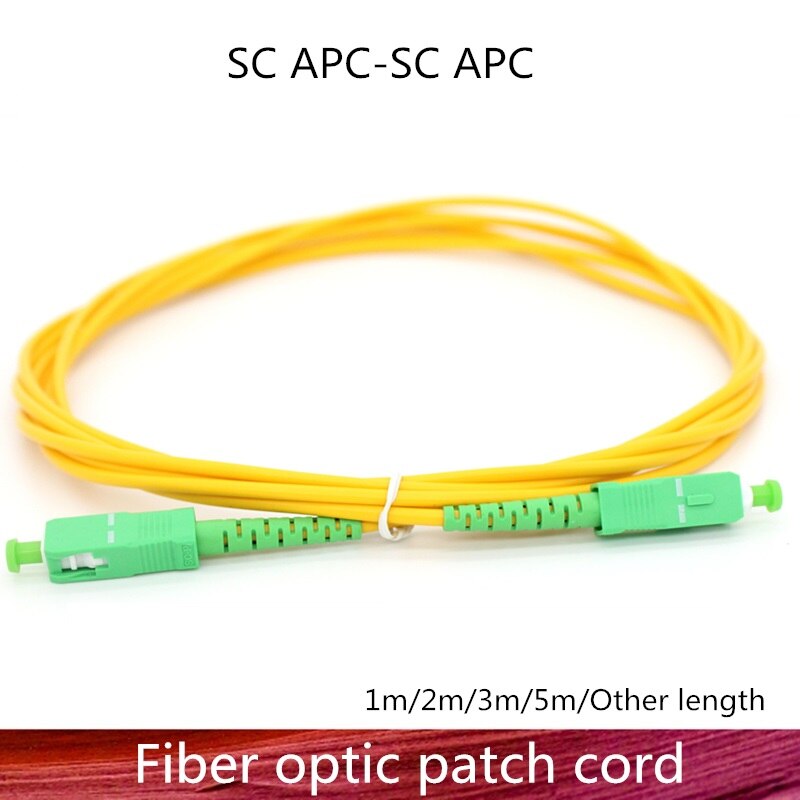 5PCS SC/APC Fiber Optic Patch Cord Cable SC-SC 1/3/5/10/20/30M Jumper Single Mode Simplex 2.0mm Optical Fiber Optic Patch Cord: 3M 5PCS