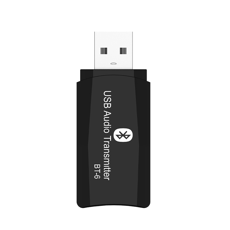 DISOUR BT-6 Wireless Audio Adapter 5.0 Bluetooth Transmitter Receiver 3 in 1 USB 3.5mm AUX Mini Dongle For Car TV PC Speaker MP3: Black