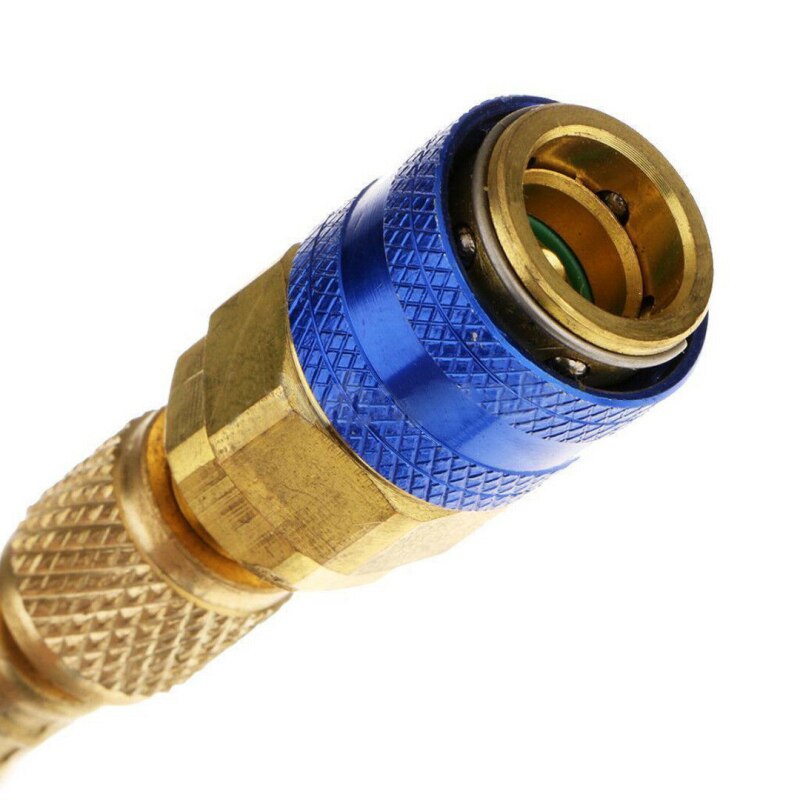 R134a Car Air Conditioning Pressure Gauge with Refrigerant Charging Hose Fluoride Tube Quick Release Pressure GaugeRepair Tool