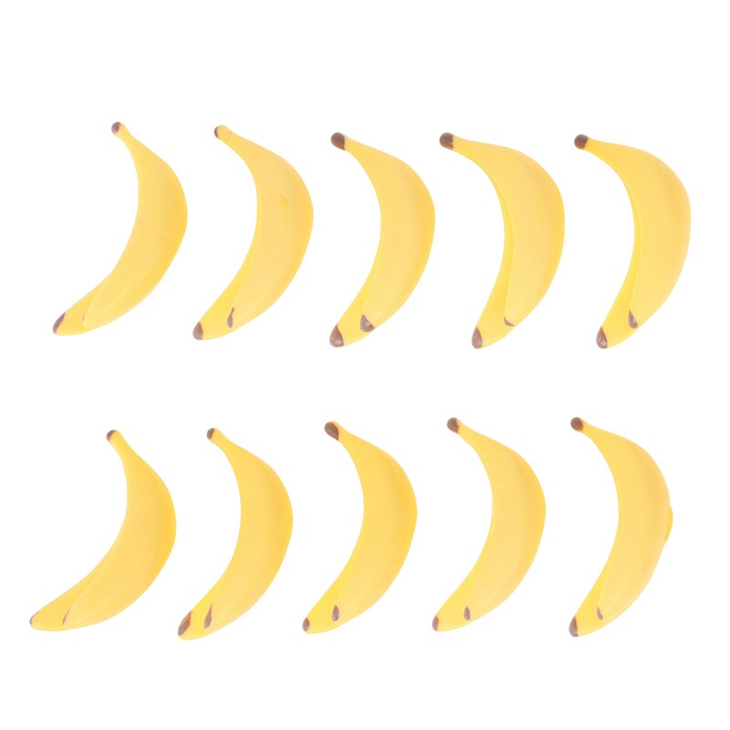 10Pcs Kawaii Diy Versiering Accessoires Hars Kunstmatige Nep Miniatuur Fruit Banaan Play Poppenhuis Speelgoed Decoratieve Craft