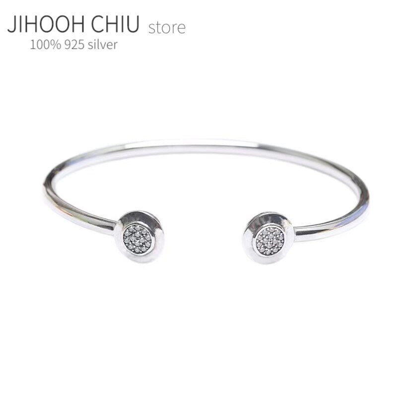 100% 925 Sterling silver bracelet for women Fit original Pando Charm hand bracelet Snake bracelet classic DIY jewelry: Silver bracelet 1 / 17cm