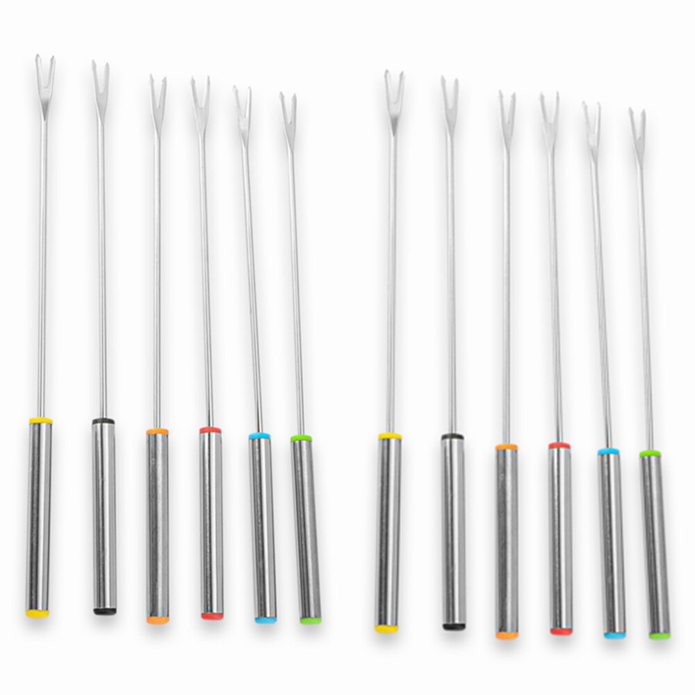 BBQ Tool Set Roasting Sticks Forks Set Campfire Firepit Sausage BBQ Silicone Oil Bottle Baking Mat Cooking Grilling Party Camp: B 12 forks