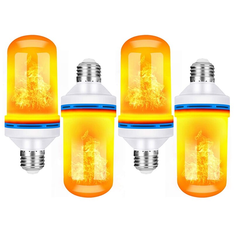 LED Flame Effect Light Bulbs ,4 Modes E26 Base Flickering Flame Light Bulbs for Outdoor Christmas Decoration: Yellow