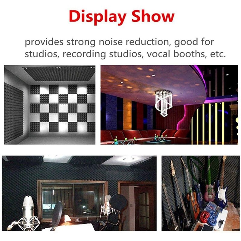 6 Pcs Wall Soundproof Acoustic Foam Studio Sound A... – Vicedeal