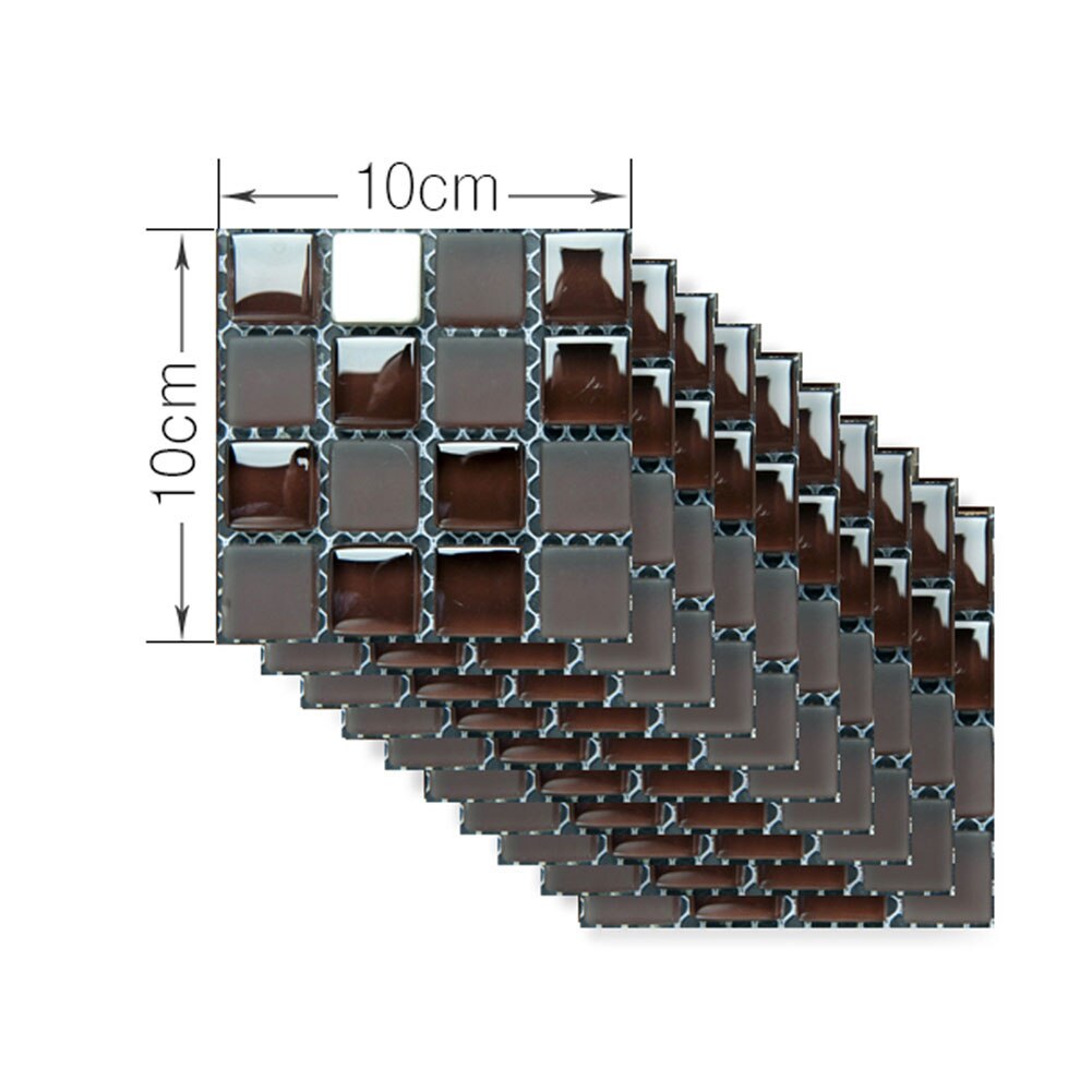10 st retro kakel väggdekaler pvc vattentät mosaik dekal kakel klistermärken badrum kök heminredning klistermärke: Msc 058