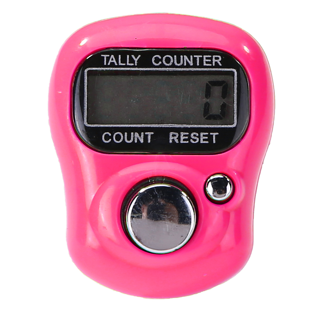 Mini Stitch Marker Row Finger Counter Finger Counter LCD Electronic Digital Tally Counter For Sewing Knitting Weave Tool: Pink