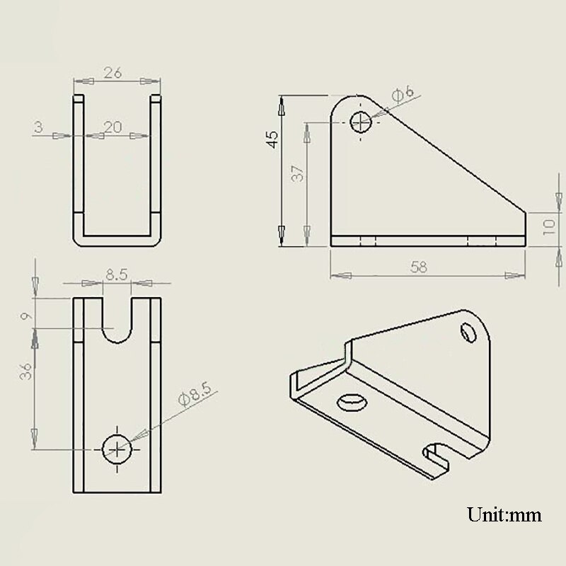 2 stücke H-Typ linear Antrieb Motor- Halterung Elektrische Schubstange Motor- DC Kolben Tragbare Montage Feste Unterstützung Sitz, DIY