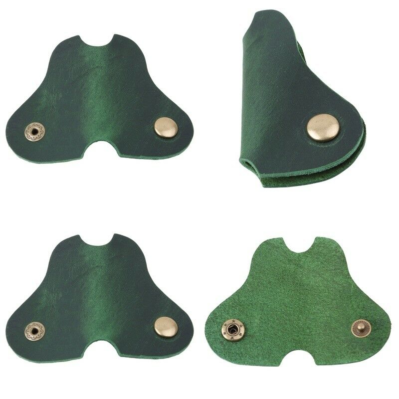 2 xvachette cuir casque écouteur câble cravate cordon organisateur envelopper support enrouleur: green