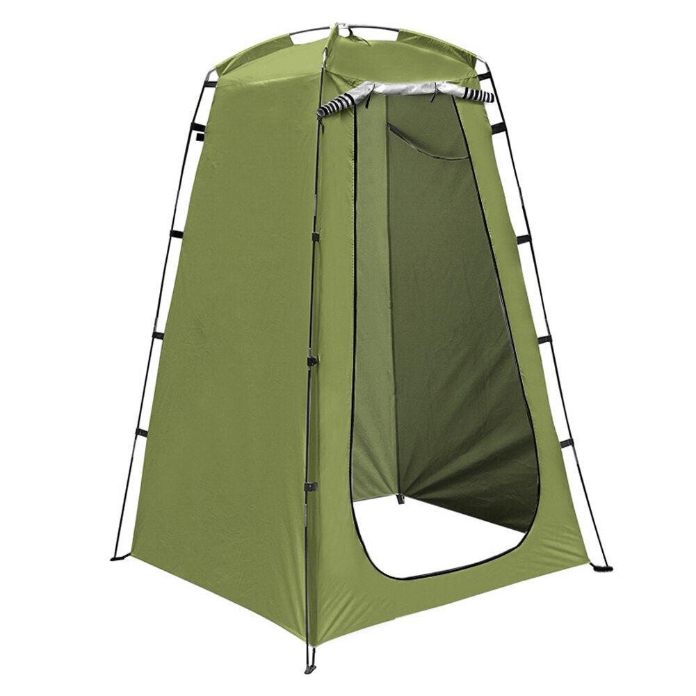 Outdoor Camping Tent Portable Shower Bath Tents Changing Fitting Room Rainproof Shelter Beach Mountain Toilet: Dark green