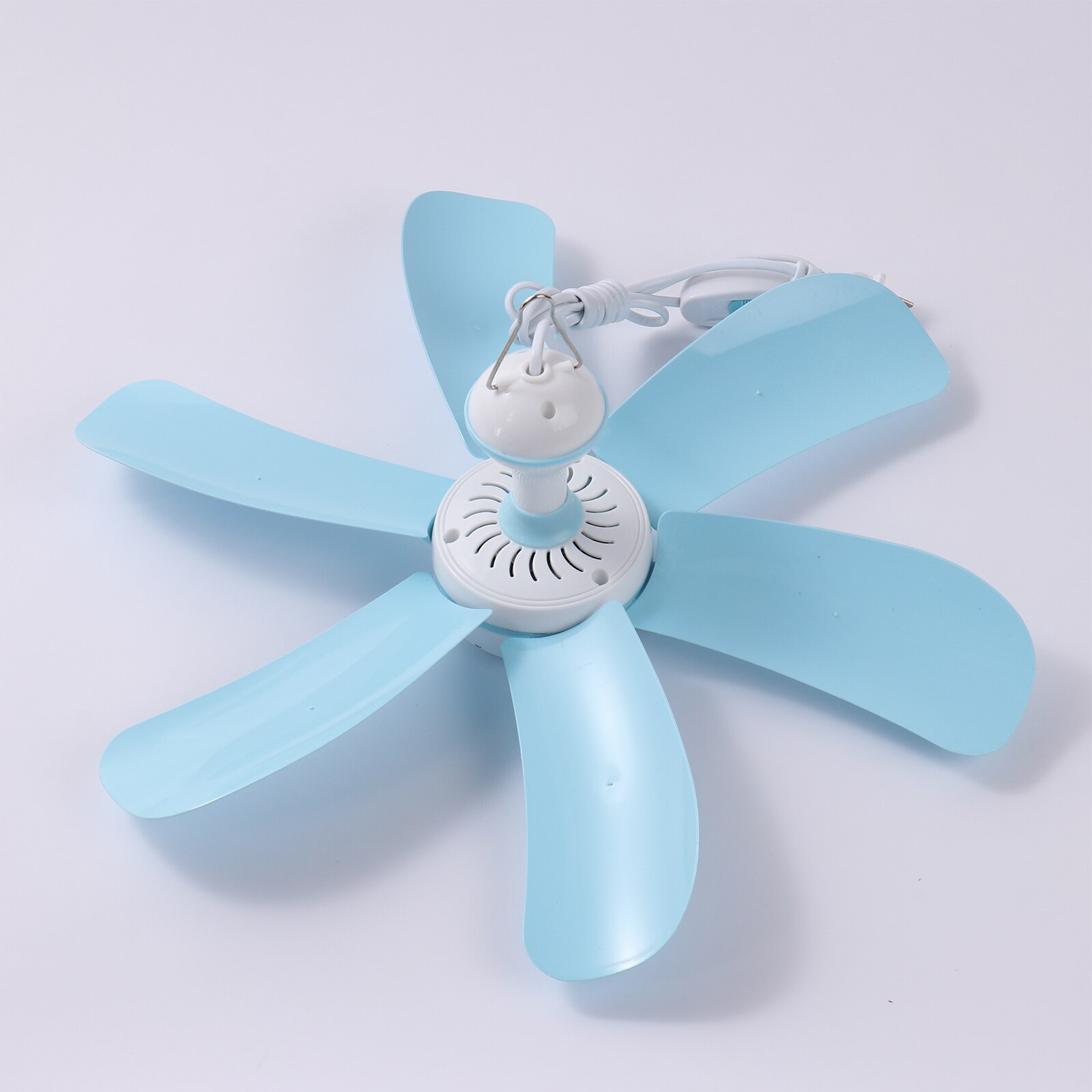 220V mini wentylator sufitowy przenośny energooszczędny wentylator sufitowy 6 liści miękka łopatka wentylatora cichy mini wentylator wiszący robić sypialni sypialni