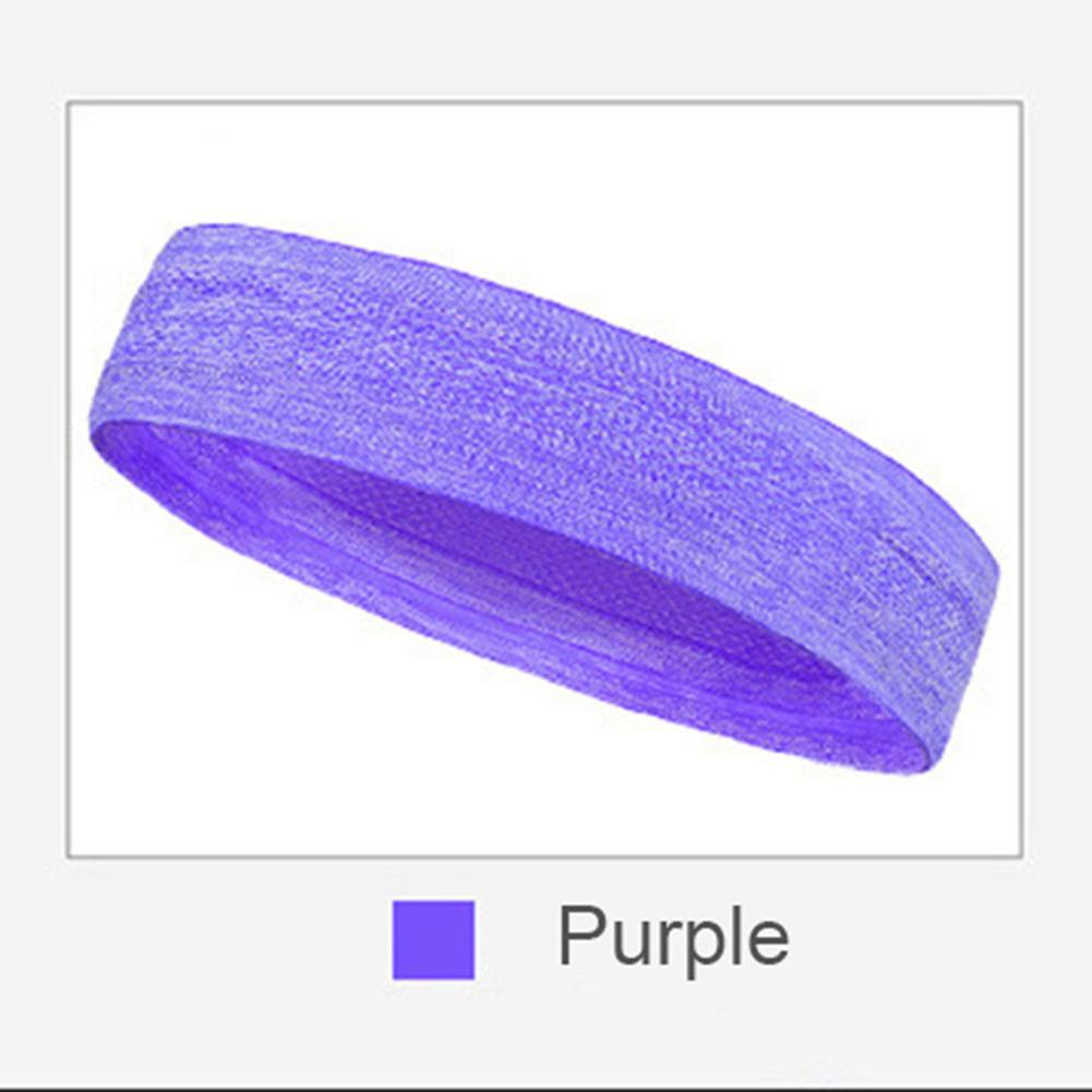 Kvinner svettebånd menn sport fukttransporterende anti-skli hodebånd unisex pustende bånd for sport fitness trening: Lilla