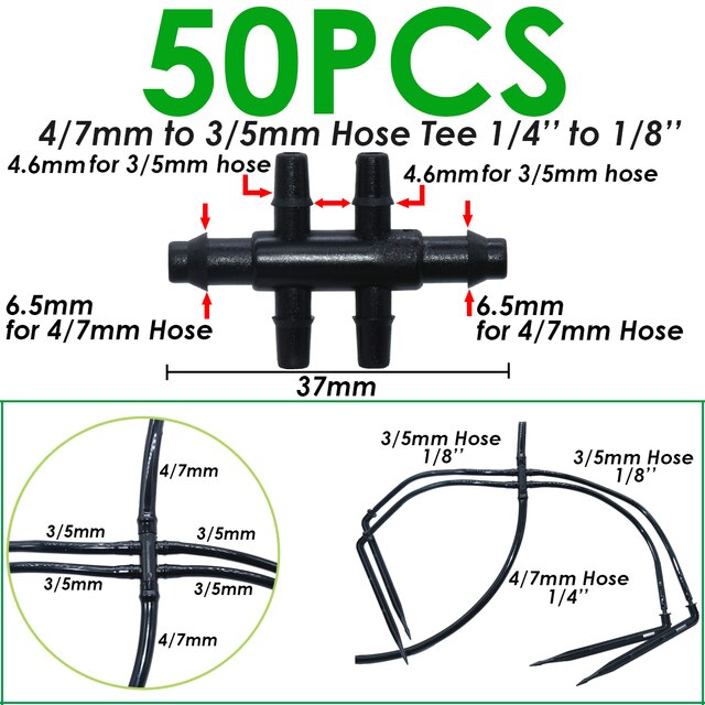 Irrigation 2L/4L/8L Steady flow dripper with 4-way cross Connector Agriculture Drip water irrigation Drip arrow connector 20Sets: KSL01-196-50PCS