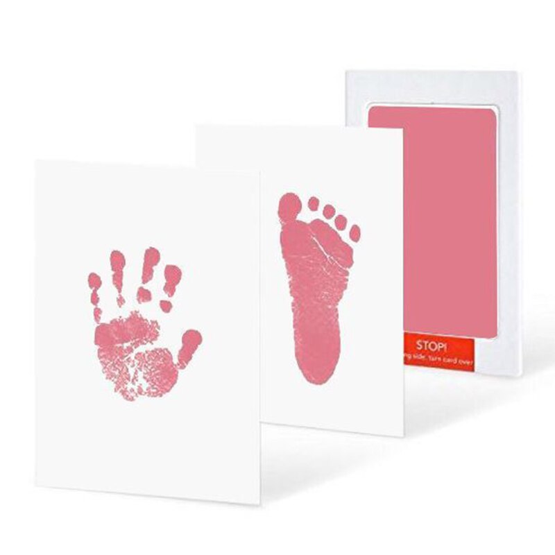 6 färger babyvård giftfritt handavtryck kit avtryck fotavtryck avtryck baby souvenirer nyfödd baby kudde bläck fotavtryck spädbarn leksak: Rosa