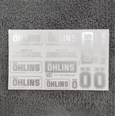Amortiguador impermeable Ohlins Logo pegatina motocicleta amortiguador protector solar transparente calcomanía decorativa tipo Universal: Gris oscuro