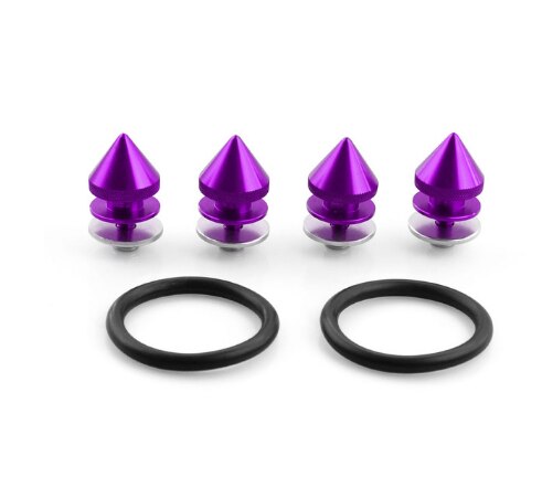 Juego de JDM-1 Universal para coche, tapas de escotilla de parachoques delantero, tornillos de liberación rápida, Tuercas de aleación de aluminio para la mayoría de los coches y camiones: Púrpura