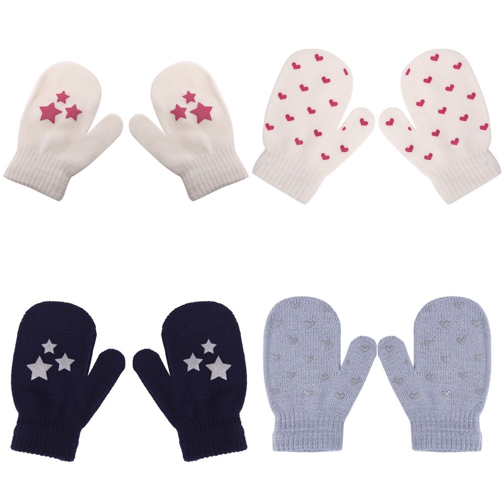 Neue unisex freundlicher Magische Handschuhe 1 Paar Winter Warme Jungen Mädchen strecken Weiche fünfzackigen Stern freundlicher abgabe Handschuhe