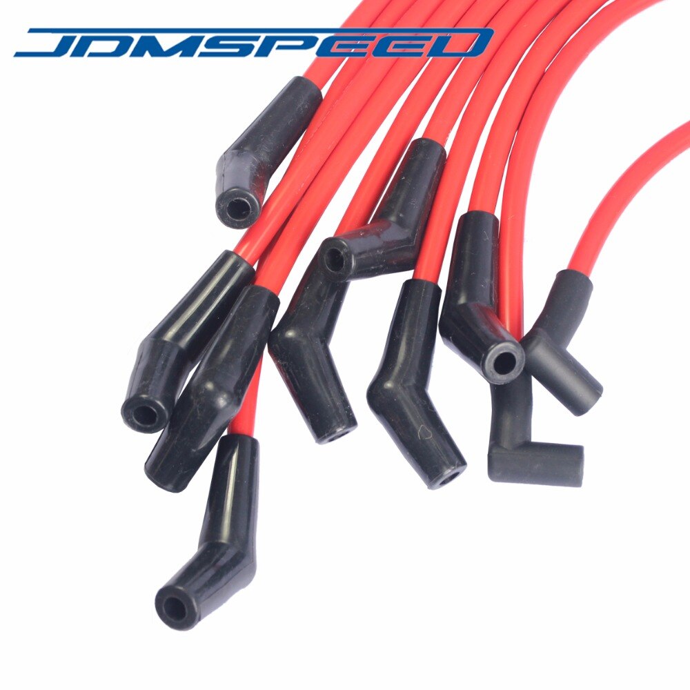 10.5mm Spark Plug Wire Set - Compatible With Ford 5.0L 5.8L V8 Mustang, F-150 (1964-1995), Blue, DT-R301