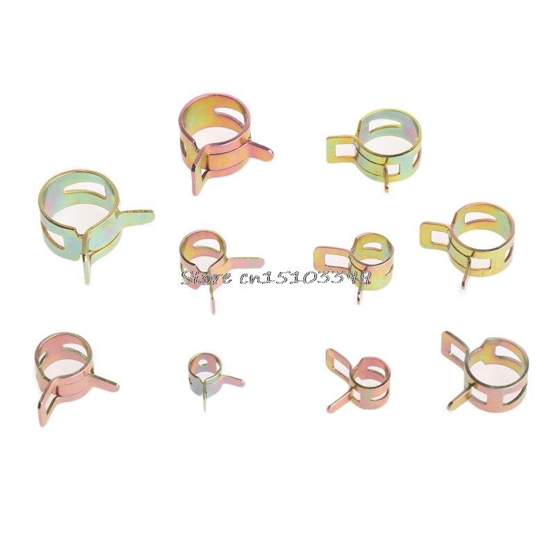 100Pcs 10 Size Brandstof Lente Clip 6-15 Mm Vacuüm Silicon Slangklem G08 Rental &