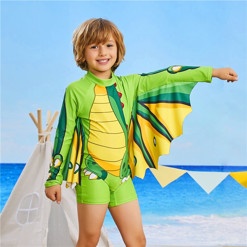 Jungen Bademode Kleinkinder Badeanzug Fledermaus Ärmel UV Sonne Schützen mit Hütte freundlicher Ein Stück Baby freundlicher Badeanzüge Kleidung Bademode