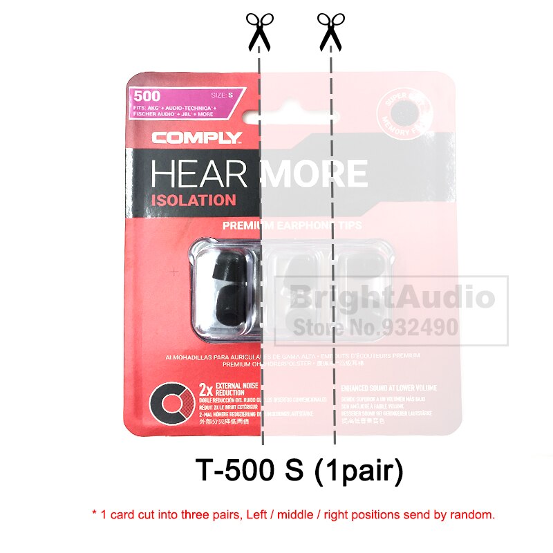 COMPLY T500 TX500 T100 T200 T600 SP SmartCore AP SmartCore Premium Earphone Foam TIPS: T-500 S (1pair)