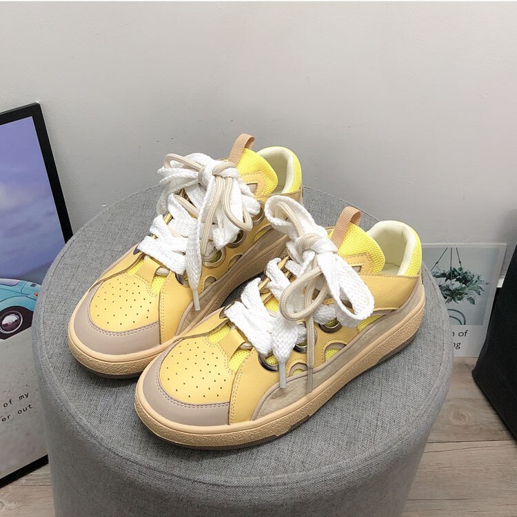 Women Skateboarding Shoes,Casual Shoes,Canvas Shoes with Exaggerated Shoelaces,Size 35-40