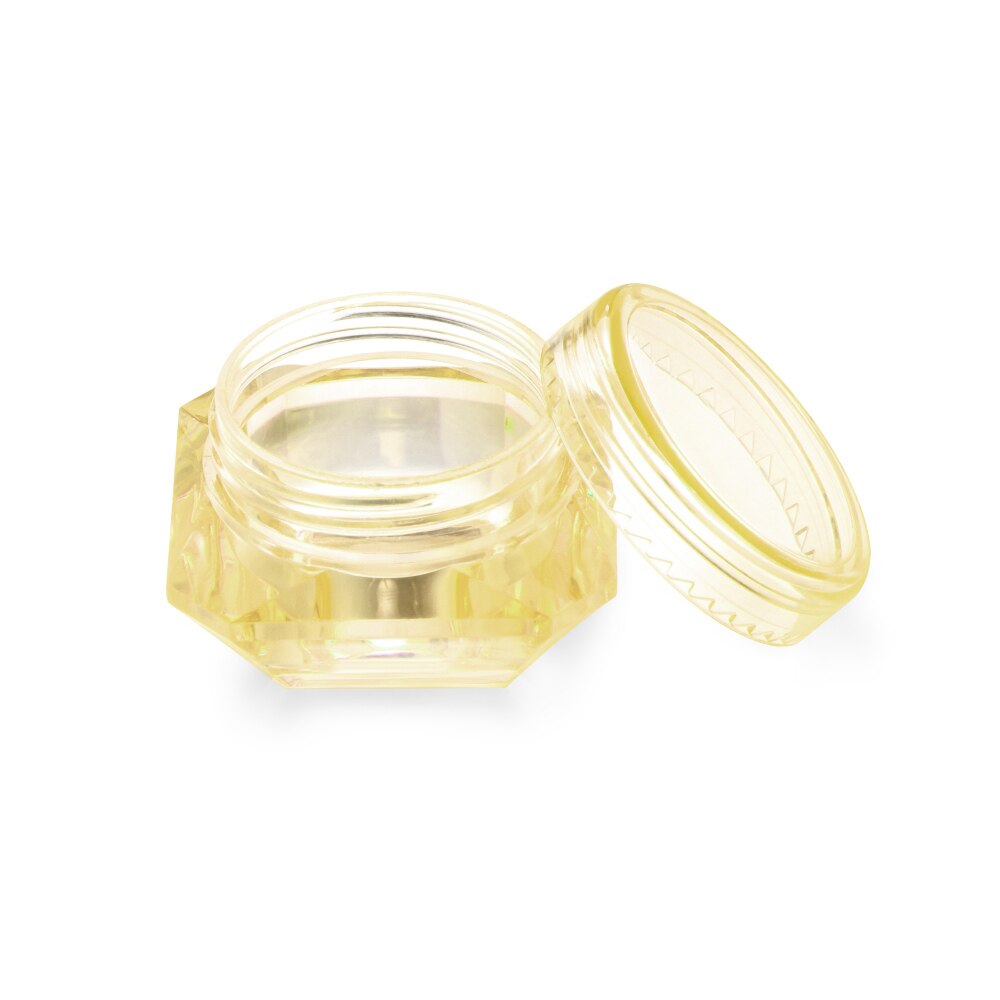 5szt. 5g diamentowe puste pojemniki plastikowe przezroczyste słoiki robić przechowywania wosku diamentowego, gwoździe, proszek, pojemnik na biżuterię: żółty