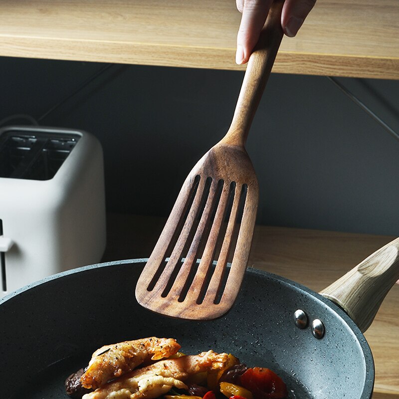 Houten Spatel Kookgerei Schop Voor Non-stick Pan Lepel Kookgerei Tool Houten Gadgets Kookgerei Voor Keuken Accessoires