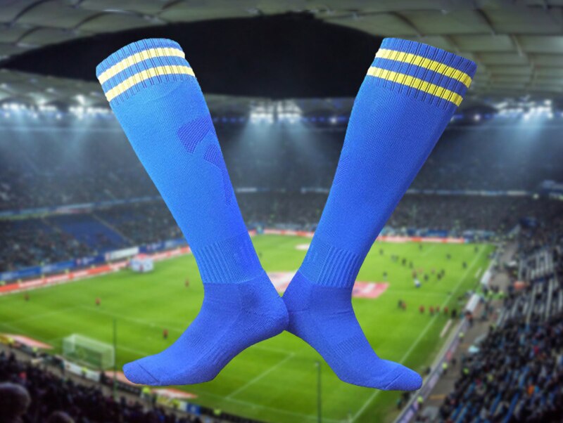 1 paar Ademend Sportsokken Running Fietsen sokken met twee bars strepen Voetbal Mannen Sport Running Sokken