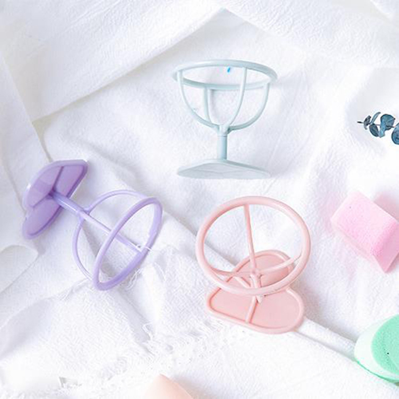 3Color Makeup Sponge Gourd Powder Puff Rack Egg Powder Puff Bracket Box Dryer Organizer Beauty Shelf Tool Heart Shaped Random