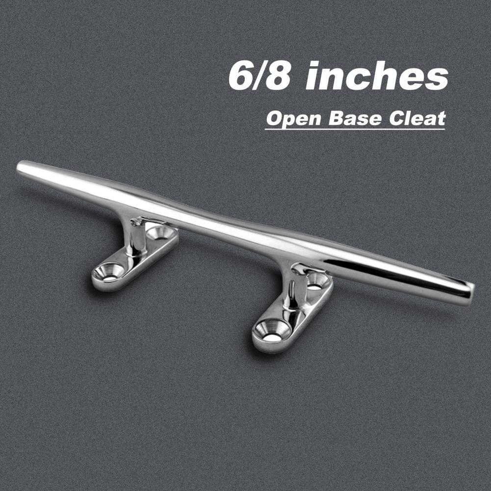 Open Base Cleat 6/8 inches Stainless Steel Base Boat Rope Dock Cleats Marine Hardware for Kayak Boat Hardware Accessories