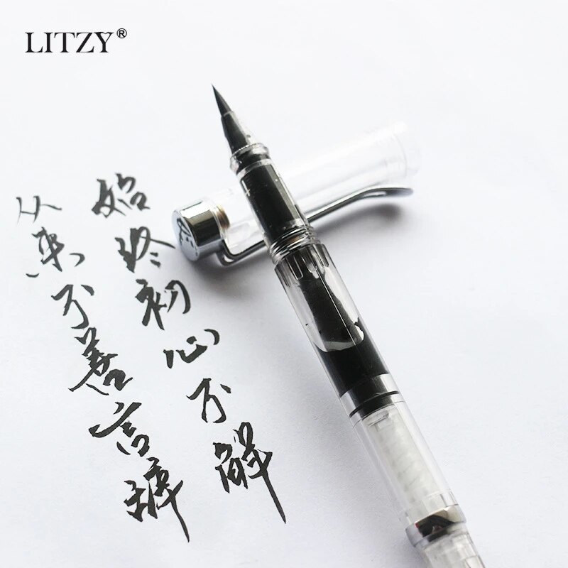 Fountain Style Transparent Brush Pen Refillable Ink Watercolor Pen For Kids Painting Calligraphy Drawing Art Stationery