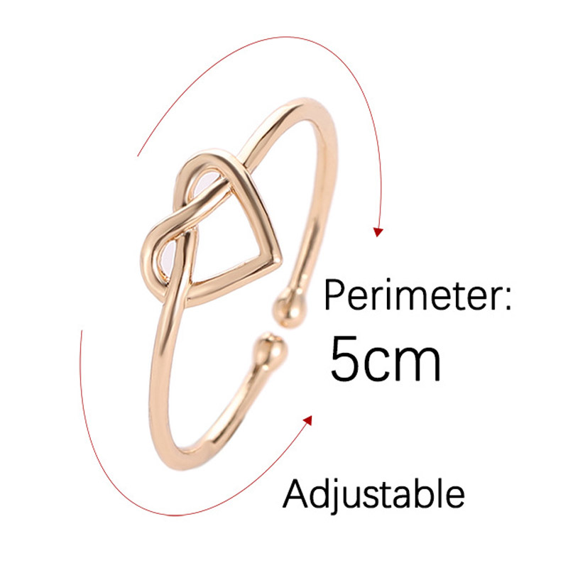 Seaside Wedding Couples Bruid Hollow Out Hart Valentines Zilveren Kruis 1PC Golden Verstelbare Zwarte Open Ring Knoop Graceful