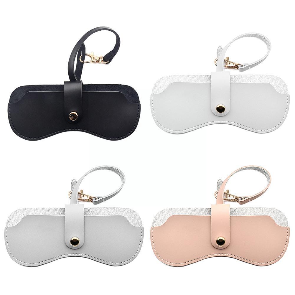 Portable PU Leather Snap Glasses Case Glasses Container Cover Ultra-thin Glasses Case Unglasses Eye Box Storage