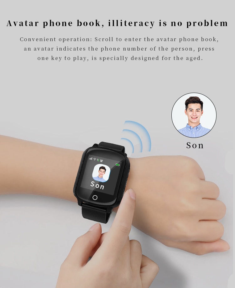 Reloj inteligente D200 D200SE localizador GPS para hombres y mujeres mayores reloj inteligente con llamada SOS Frecuencia Cardíaca presión arterial