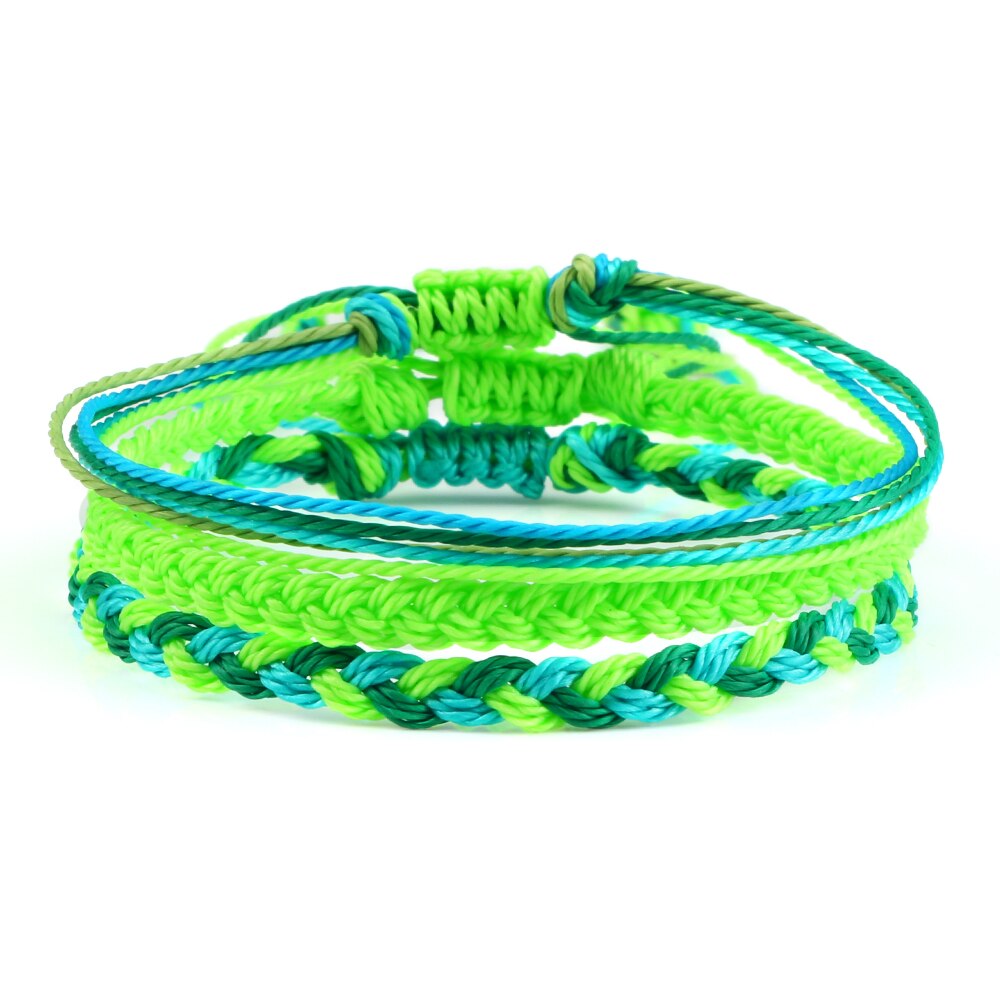 3 unids/set pulsera budista tibetana multicolor mujeres hombres amuleto de la suerte pulseras de cuerda trenzada de Yoga ajustables joyería de amistad: Cobalto violeta