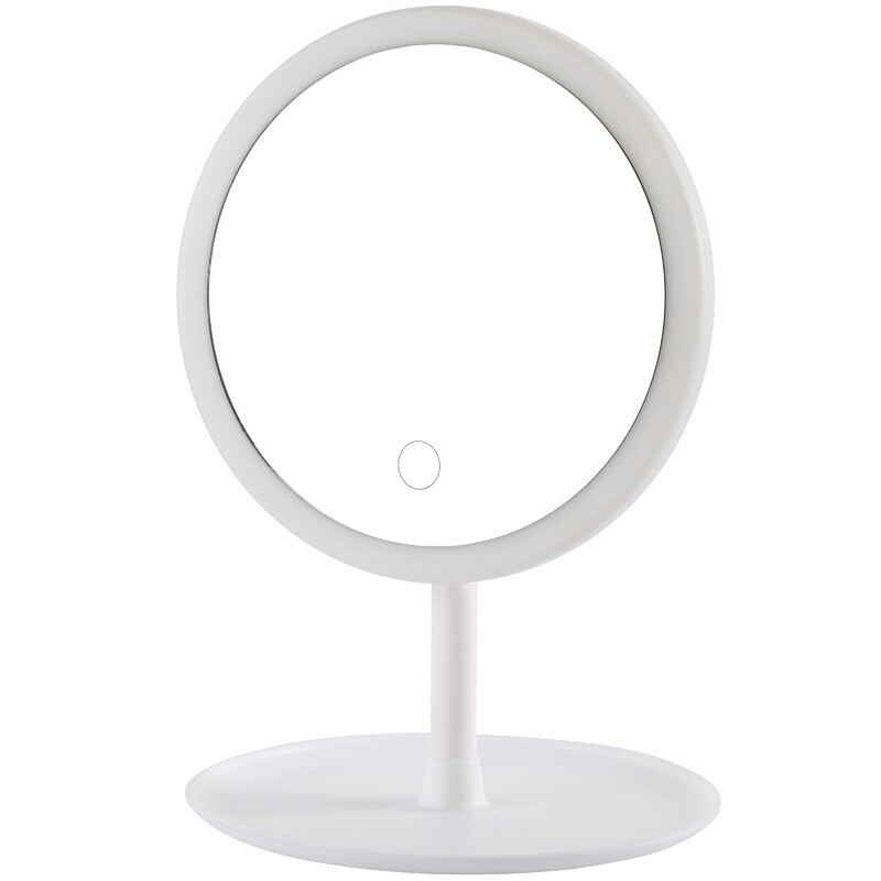 MIROIR DE MAQUILLAGE À LED Avec Lumière dames Maquillage Lampe Avec Rangement de bureau Rotatif Miroir Cosmétique De Forme Ronde Miroirs De Noël