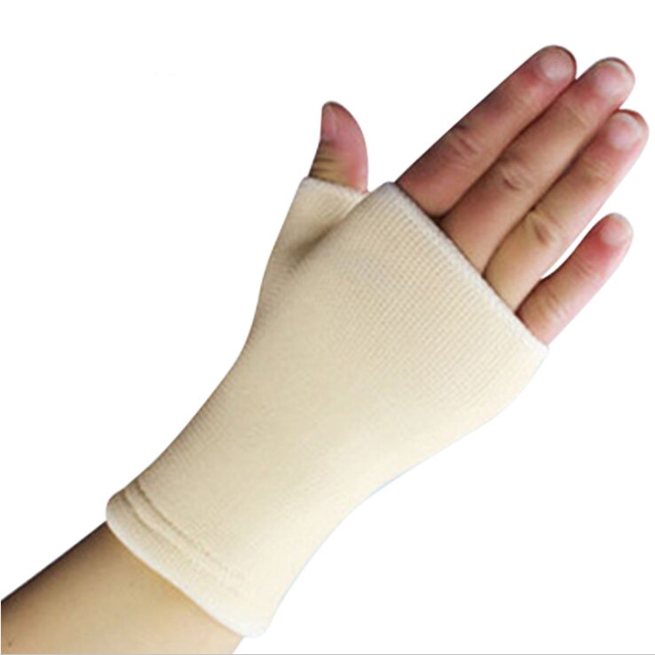 1 par ultra-tyndt ventileret håndledsgigt support ærme støtte handsker elastisk håndled håndled sport sports armbånd: Hvid