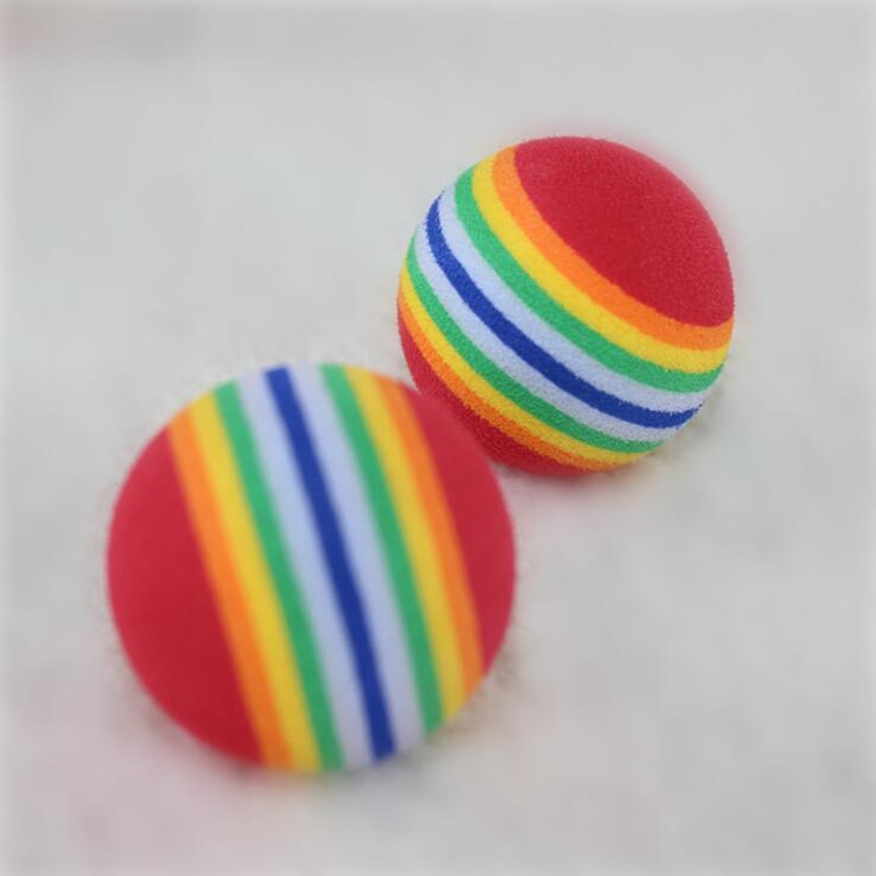Juguetes interactivos para gatos, bolas de goma EVA para jugar y masticar, suministros de entrenamiento para gatitos, PTCT-15, 10 unids/lote