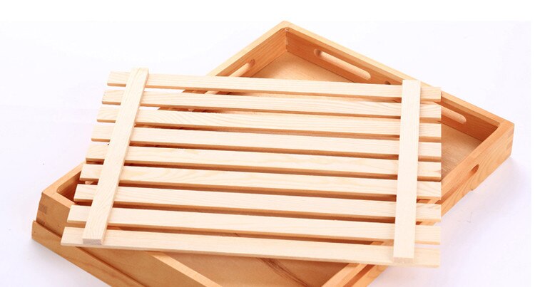 Eco-Friendly Wooden Serving Tray Natural Color Wood Cake Plate Bread Board Baking Store Display Plate Coffee/Tea Trays