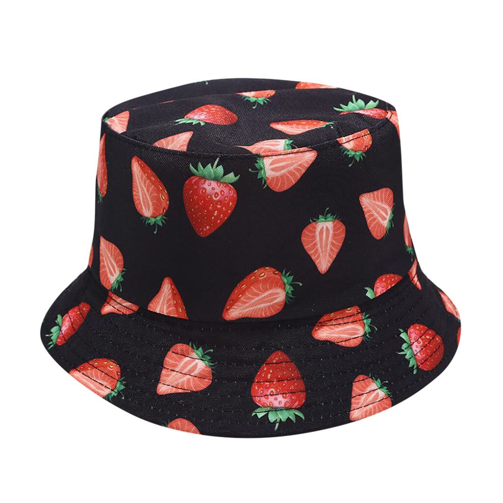 Emmer Hoed Zomer Mannen En Vrouwen Fruit Print Dubbelzijdig Opvouwbare Visser Hoed Emmer Cap Sombrero De Pescador Para hombre #30: F